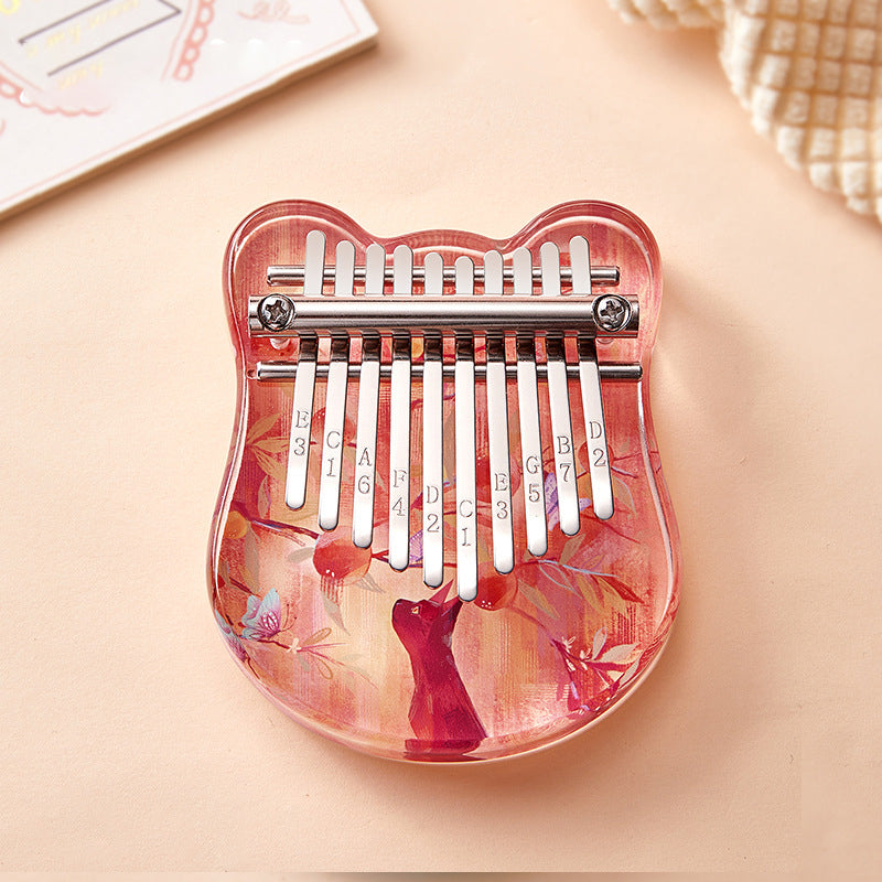 Kalimba Cute Mini Acrylic 10 Key (4 designs)