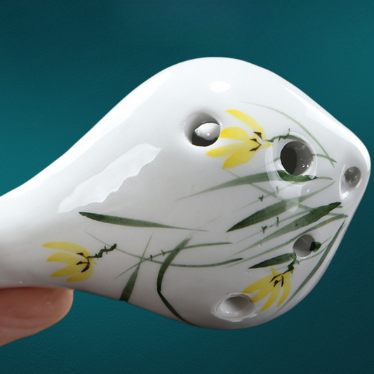 6-Hole Yellow Ocarina Drop Shape