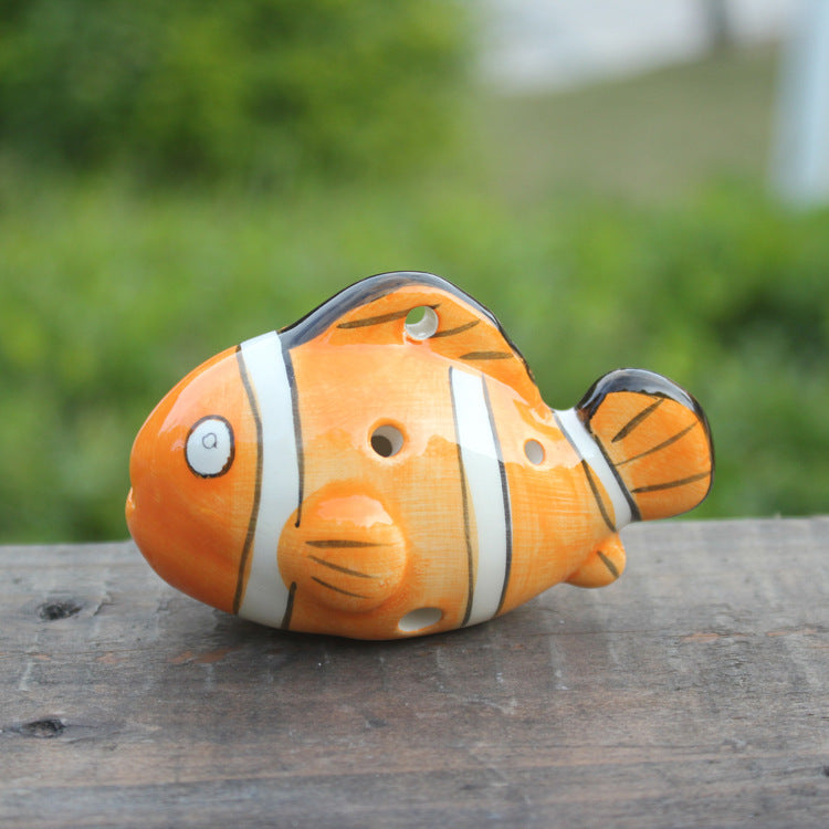 6-Hole Orange Ocarina Clownfish Shape