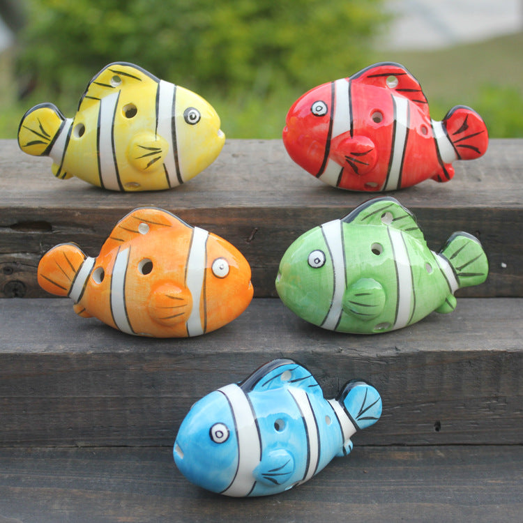 6-Hole Green Ocarina Clownfish Shape