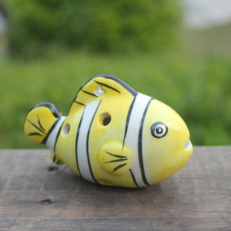 6-Hole Yellow Ocarina Clownfish Shape