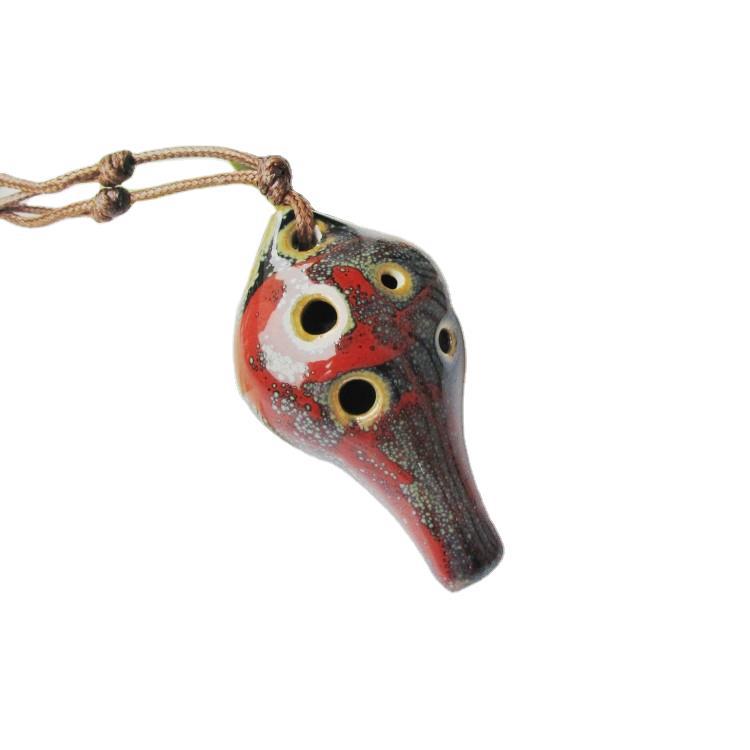 6-Hole Red Ocarina Classic Drop Shape