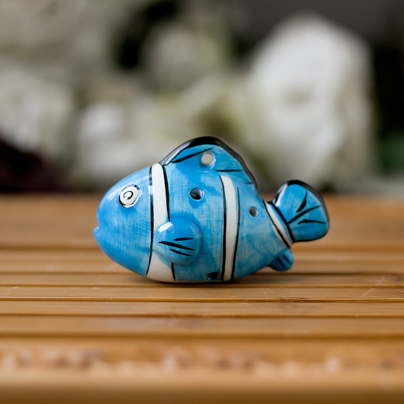 6-Hole Blue Ocarina Clownfish Shape