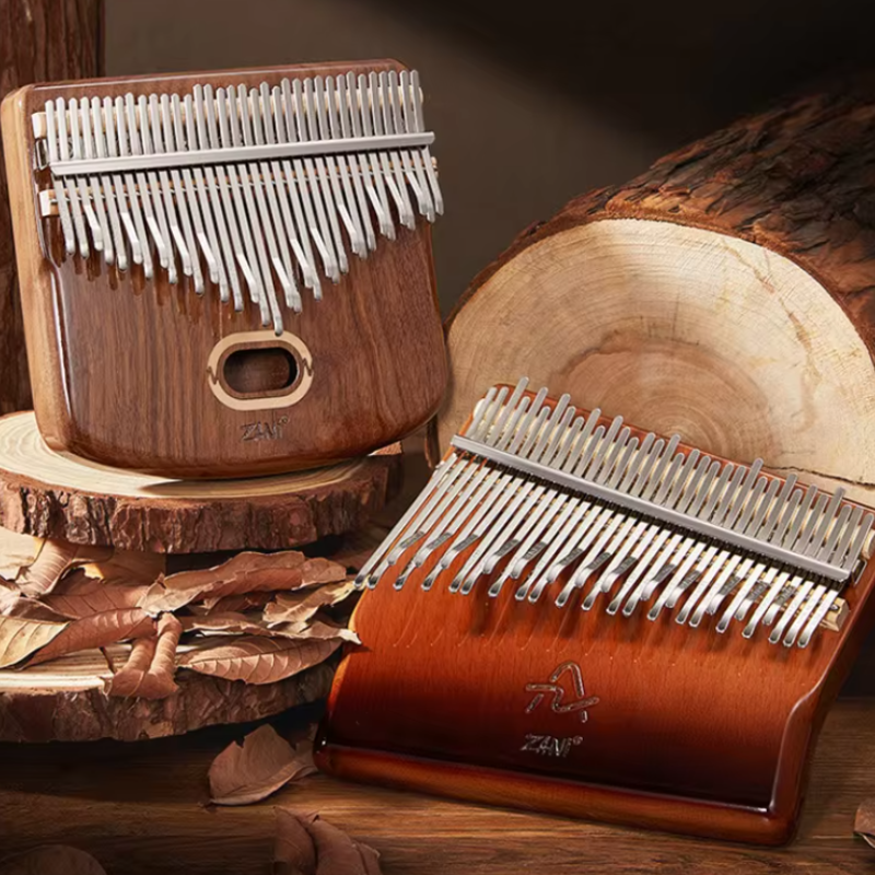 34 Key Kalimba Beech Wood Resin Brown Horizontal