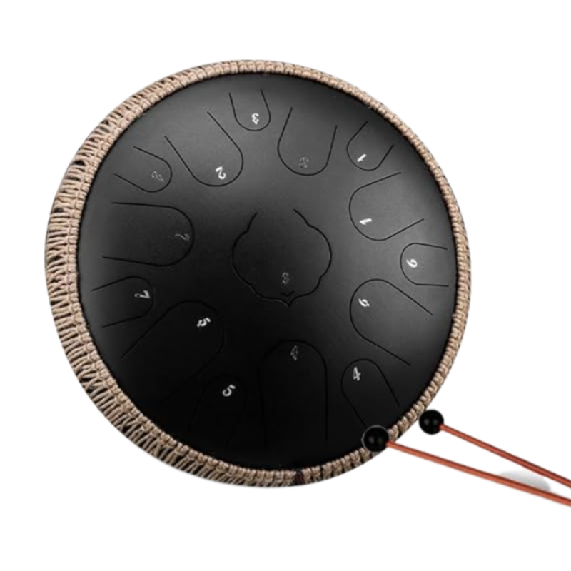 15-Tone 14-Inch D Key Black Carbon Steel Tongue Drum