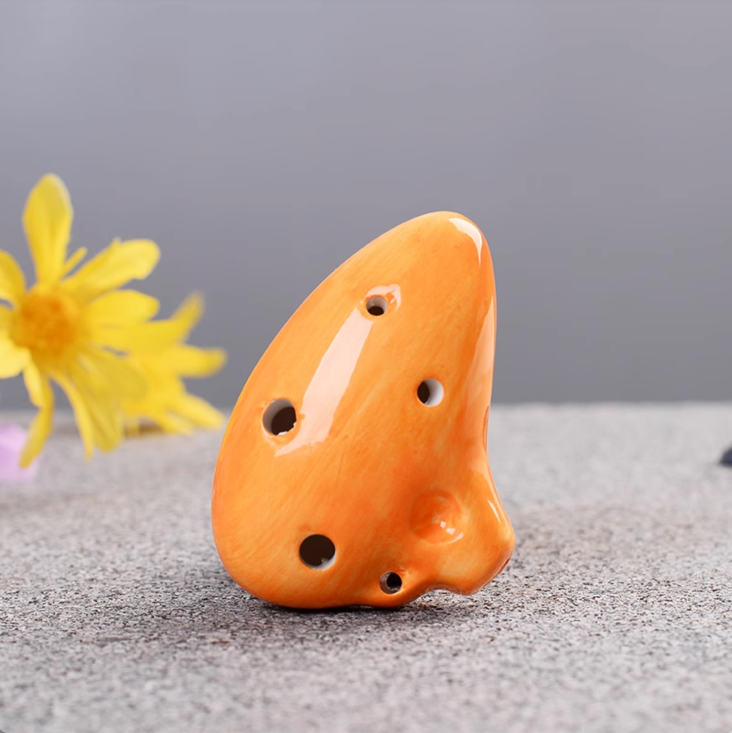 6-Hole Orange Ocarina Little Teeth Shape