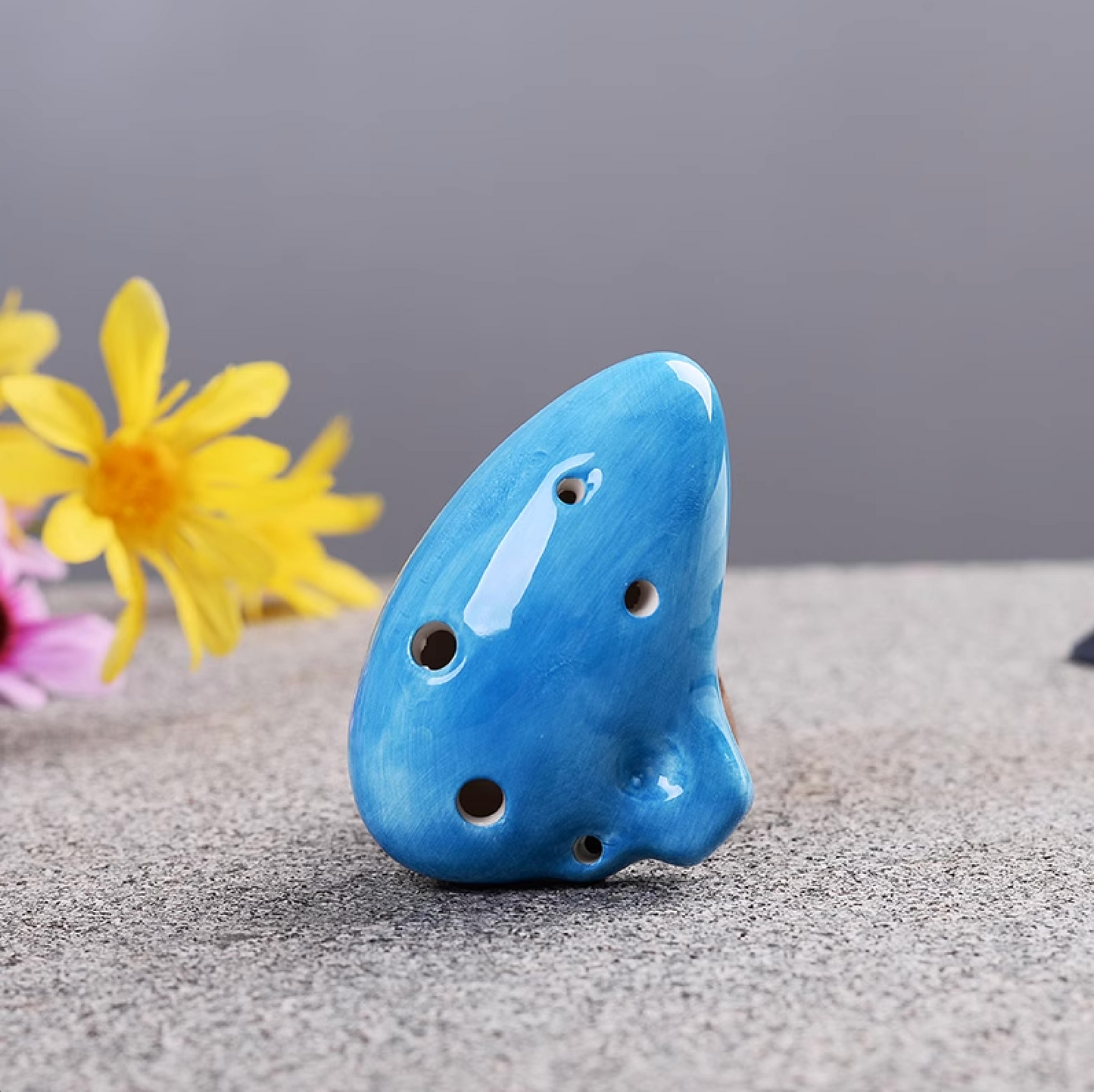 6-Hole Blue Ocarina Little Teeth Shape