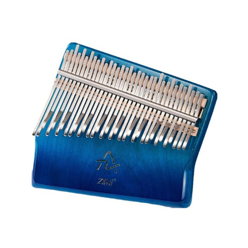 34 Key Kalimba Beech Wood Resin Blue Horizontal