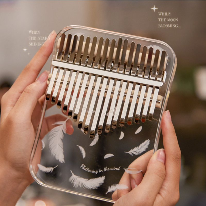 17 Key Kalimba Acrylic Transparent Feather