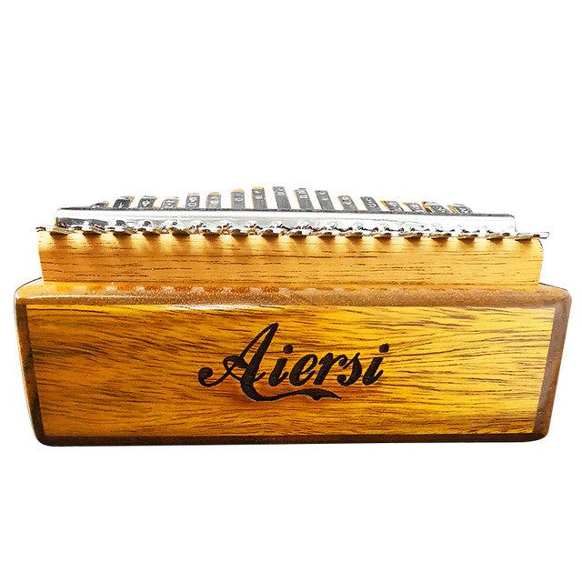 17 Keys Kalimba Light Brown Wood with Gecko Engraving