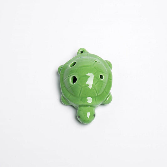 6-Hole Green Ocarina Turtle Shape