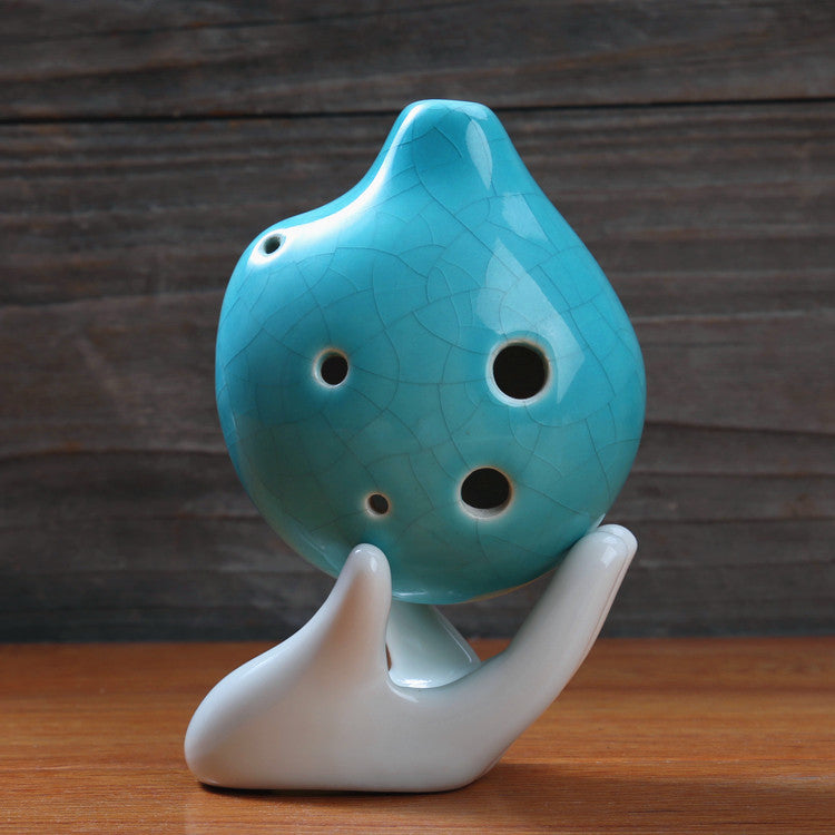 6 Hole Blue Crack Ocarina Round Shape