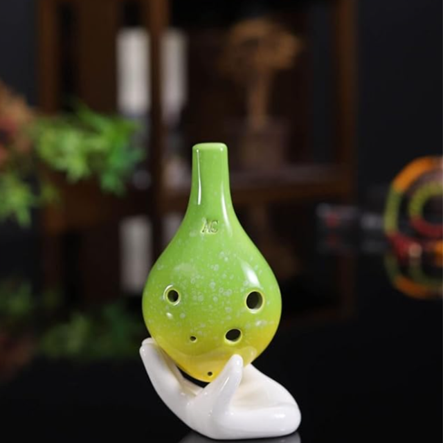 6-Hole Apple Green Ocarina Special Drop Shape