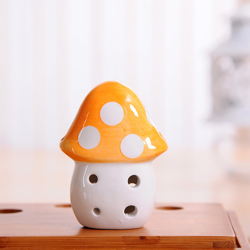 6-Hole Orange Ocarina Mushroom Shape