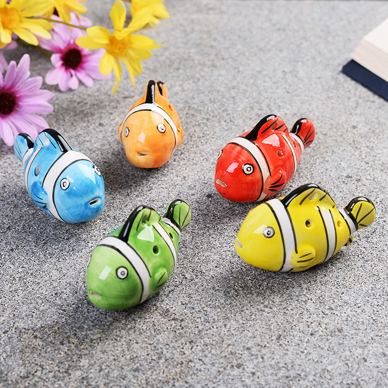 6-Hole Green Ocarina Clownfish Shape