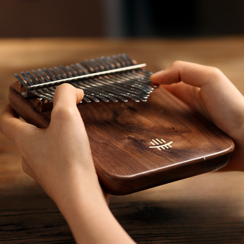 21 Keys Kalimba Brown Walnut Wood Straight with Round Edge