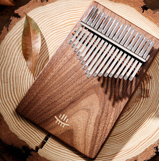 17 Key Kalimba Walnut Wood Light Brown Straight