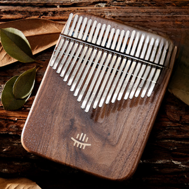 21 Keys Kalimba Brown Walnut Wood Straight with Round Edge