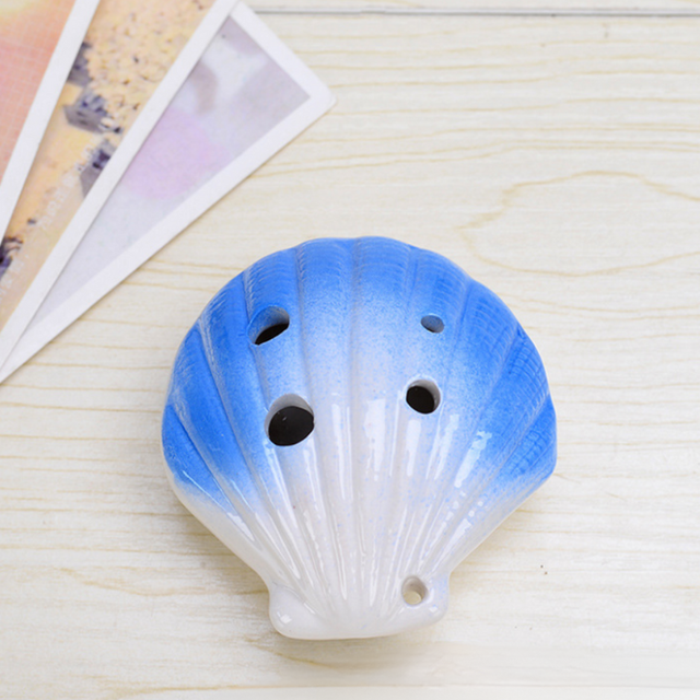 6-Hole Blue Ocarina Shell Shape