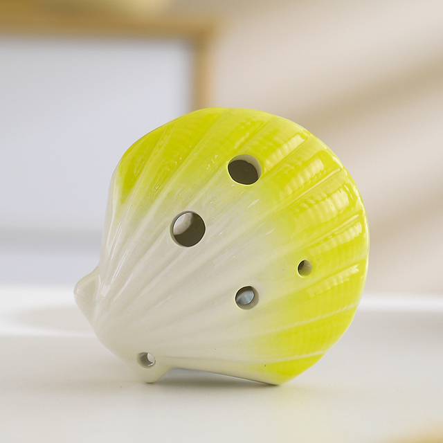 6-Hole Yellow Ocarina Seashell Shape