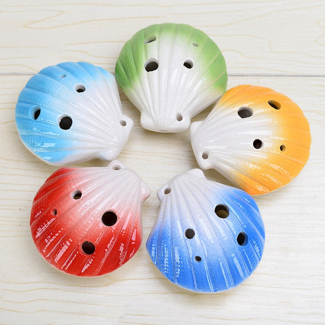 6-Hole Red Ocarina Seashell Shape