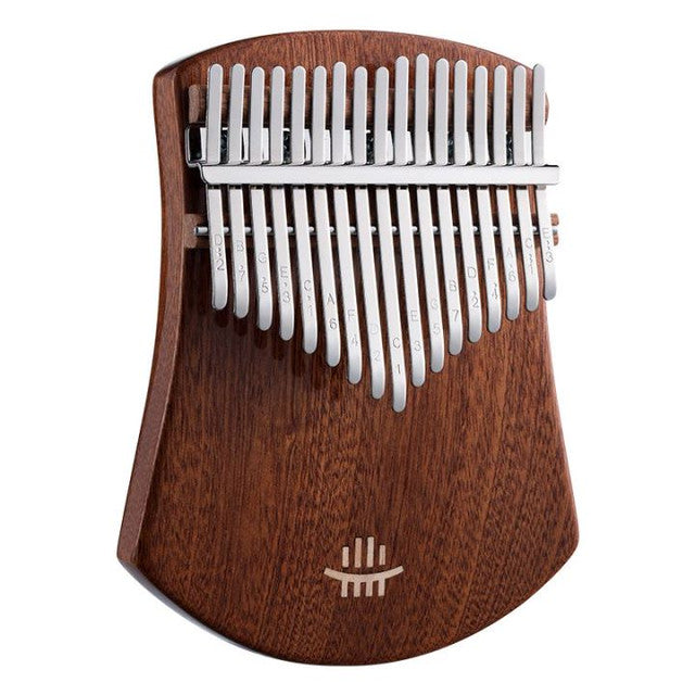 17 Keys Kalimba Dark Brown Sapele Wood Curvy Shape