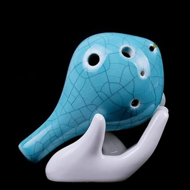 6-Hole Cyan Crack Ocarina Special Drop Shape