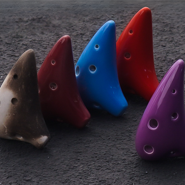 6-Hole Purple Ocarina Shark Tooth Shape