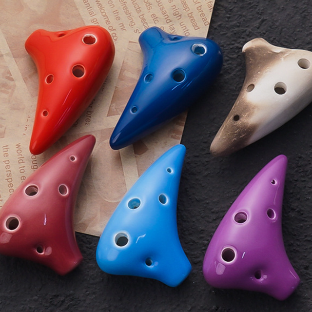 6-Hole Purple Ocarina Shark Tooth Shape