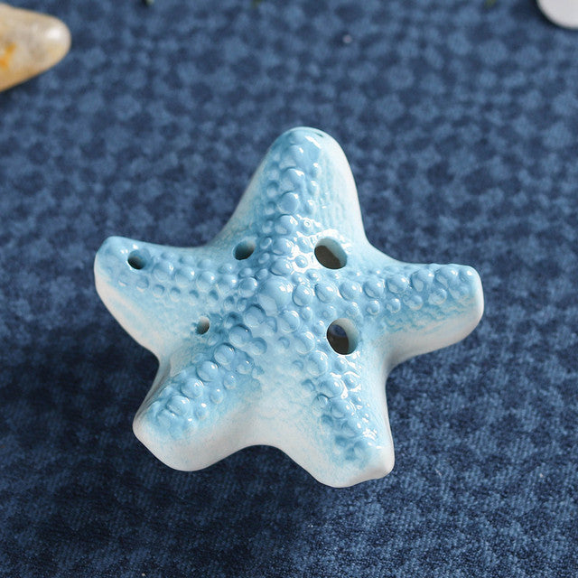 6-Hole Light Blue Ocarina Starfish Shape