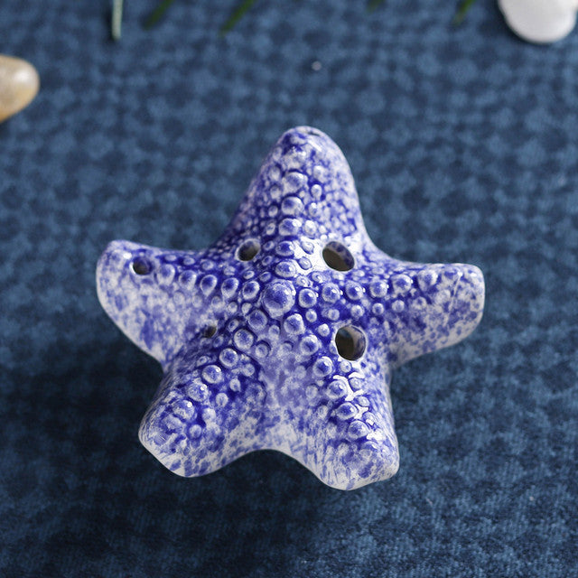 6-Hole Purple Ocarina Starfish Shape