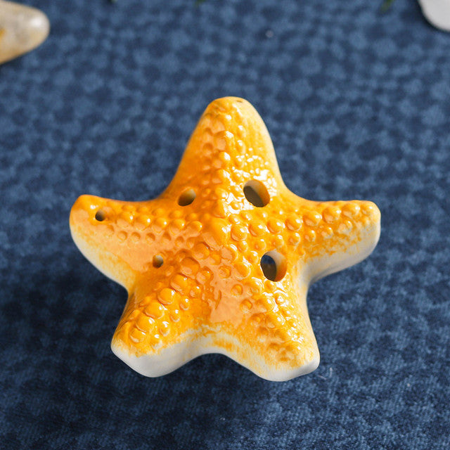 6-Hole Yellow Ocarina Starfish Shape