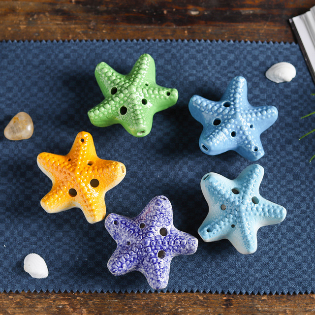 6-Hole Light Blue Ocarina Starfish Shape