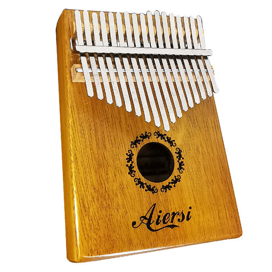 17 Keys Kalimba Light Brown Wood with Gecko Engraving