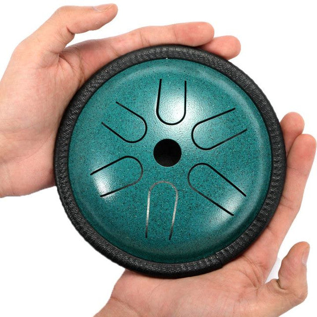 6-Tone 5.5-Inch C5 Key Green Steel Titanium Alloy Tongue Drum