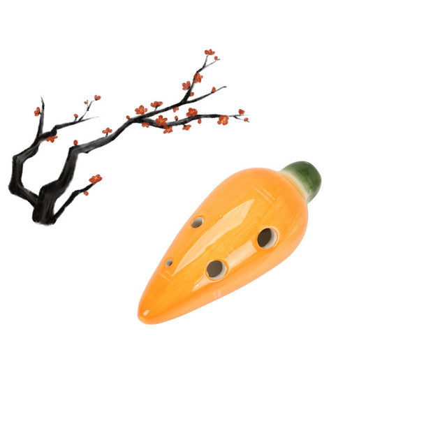 6-Hole Orange Ocarina Carrot Shape