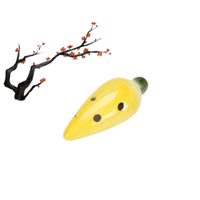 6-Hole Yellow Ocarina Carrot Shape