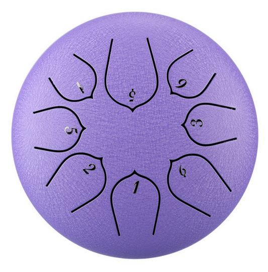 8-Tone 6-Inch C Key Lavender Carbon Steel Tongue Drum With Lotus Petal Pattern