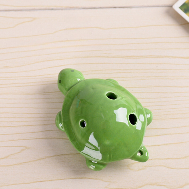 6-Hole Green Ocarina Turtle Shape