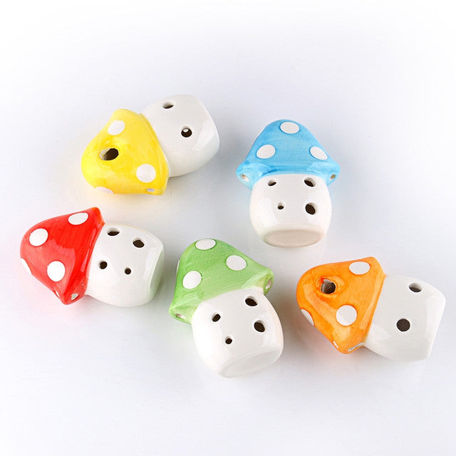 6-Hole Yellow Ocarina Mushroom Shape