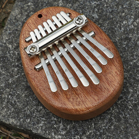 8 Keys Kalimba Brown Mahogany Egg Shape