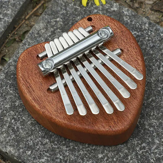 8 Keys Kalimba Brown Mahogany Heart Shape