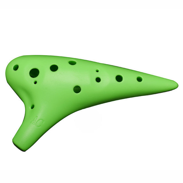 12-Hole Green Ocarina Classic Shape