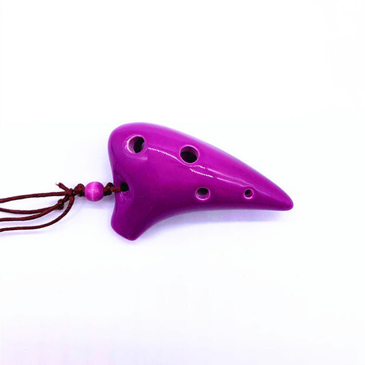 6-Hole Purple Ocarina Shark Tooth Shape