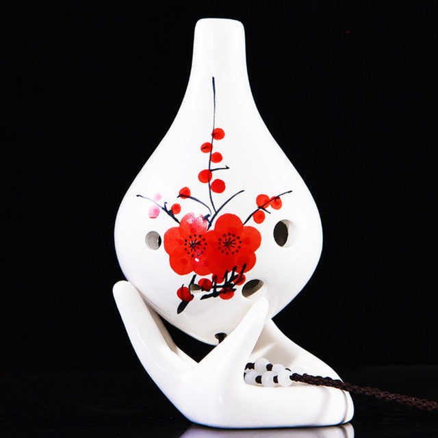 6-Hole Red Mume Ocarina Special Drop Shape