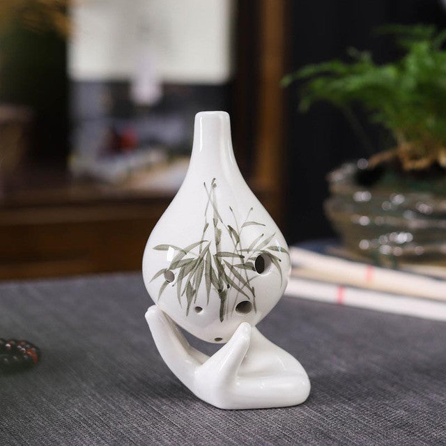 6-Hole Ink Bamboo Ocarina Special Drop Shape