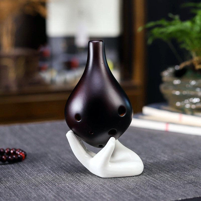 6-Hole Dark Brown Ocarina Special Drop Shape