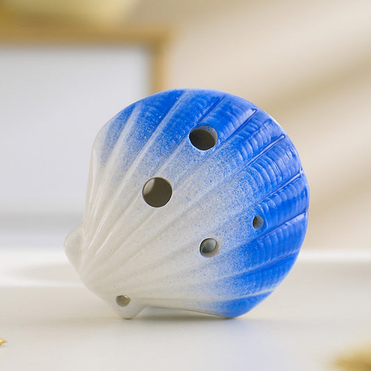 6-Hole Blue Ocarina Shell Shape