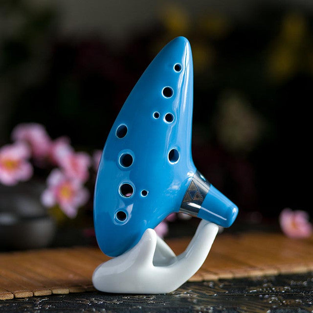 12-Hole Sky Blue Ceramic Ocarina