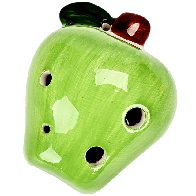 6-Hole Green Ocarina Apple Shape